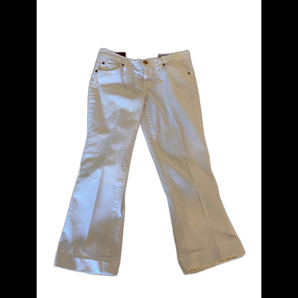 Blue 2 White Women’s Size 26 Cuffed Capris‎ Pants Jean like material Summer Vaca